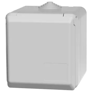 Розетка Mennekes Серех, открытый монтаж, однопостовая, с з/к, с крышкой, 16A, в сборе, IP44, 3Р+N+E, 380В, серый (4105)