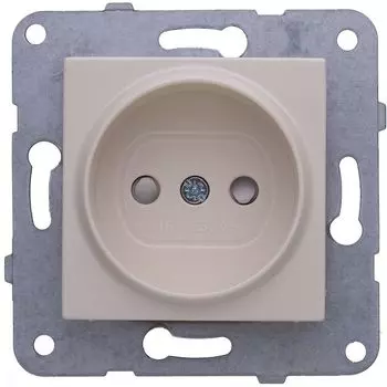 Розетка Panasonic Karre Plus &amp; Arkedia Slim, скрытый монтаж, однопостовая/модулей: 1, с з/к, со шторками, с крышкой, 16A, механизм без рамки и накладки, IP20, бежевый (WKTT02122BG-RU)