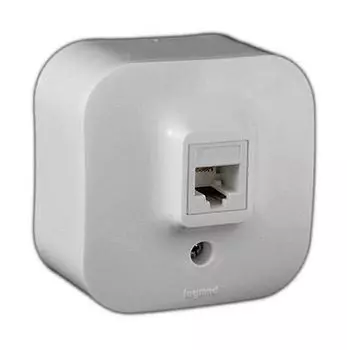 Розетка RJ11 открытый монтаж категория 3, механизм в сборе, белый, Legrand Quteo (782214)