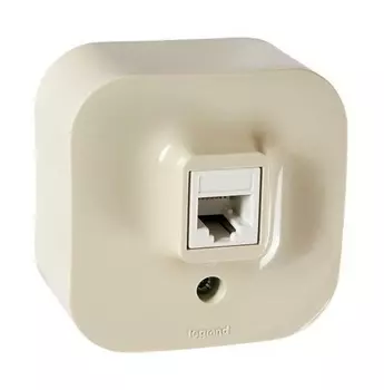 Розетка RJ-11 Legrand Quteo, слоновая кость (782244)