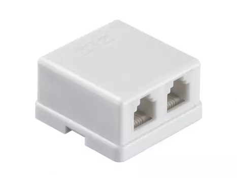 Розетка RJ-11 открытый монтаж, белый, Netko (LX-204 2w S)