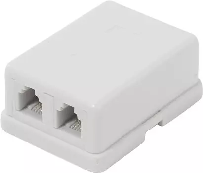 Розетка RJ-11+RJ-11 открытый монтаж, белый