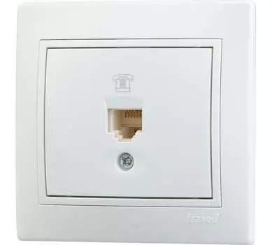 Розетка RJ-11 скрытый монтаж, белый, Lezard Mira (701-0202-137)