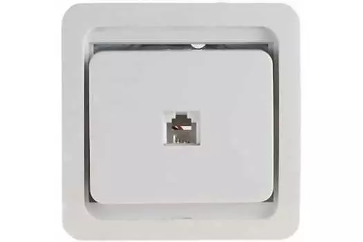 Розетка RJ-11 скрытый монтаж, белый, СВЕТОЗАР ГАММА (SV-54117-W)