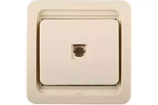 Розетка RJ-11 скрытый монтаж, бежевый, СВЕТОЗАР ГАММА (SV-54117-B)