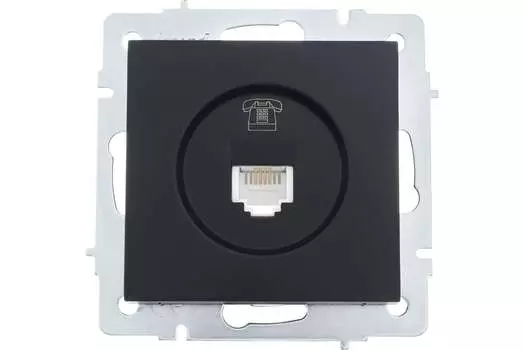 Розетка RJ-11 скрытый монтаж, IP20, черный, Lezard Vesna (742-4288-137)