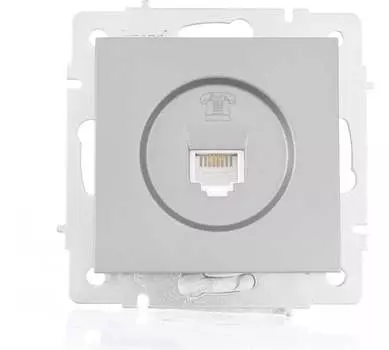 Розетка RJ-11 скрытый монтаж, IP20, платина, Lezard Vesna (742-3588-137)