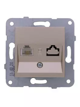 Розетка RJ-11 скрытый монтаж, категория 3, бронзовый, PANASONIC Karre Plus & Arkedia Slim (WKTT04022BR-RU)