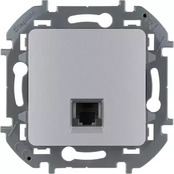 Розетка RJ-11 скрытый монтаж категория 3, механизм без рамки, алюминиевый, Legrand (673822)
