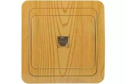 Розетка RJ-11 скрытый монтаж, ольха, СВЕТОЗАР ГАММА (SV-54117-A)