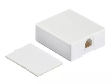 Розетка RJ-12 открытый монтаж, белый, Netko (LX-109 6w)