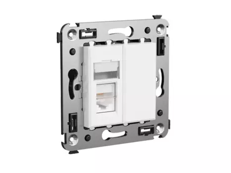 Розетка RJ-12 скрытый монтаж, белый, DKC Avanti (4400313)