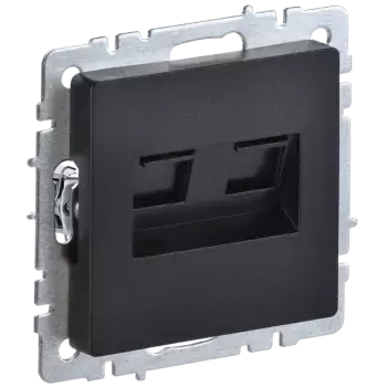 Розетка RJ-45 категория 5e, механизм без рамки, черный, IEK BRITE РК10-2-БрЧ (BR-K20-1-K02)