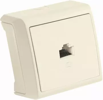 Розетка RJ-45 открытый монтаж, 1 модуль, механизм в сборе, бежевый, PANASONIC Vera (90681232-RU)