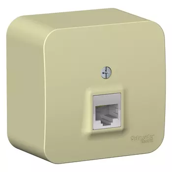 Розетка RJ-45 открытый монтаж категория 5e, механизм без рамки, бежевый, Schneider Electric Blanca (BLNIA045007)