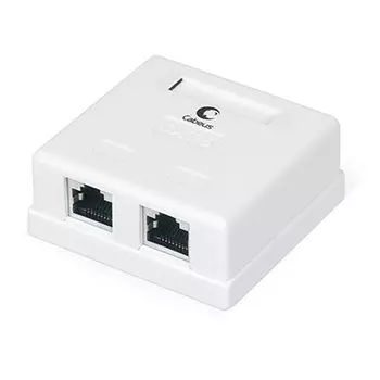 Розетка RJ-45 открытый монтаж категория 6, белый, Cabeus (WS-8P8C-Cat.6-SH-2)