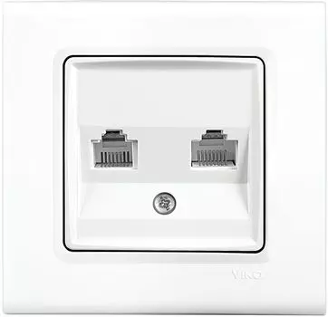 Розетка RJ-45+RJ-11 скрытый монтаж, 1 модуль, механизм в сборе, белый, PANASONIC Linnera S (91400080-RU)