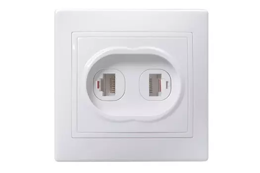 Розетка RJ-45+RJ-11 скрытый монтаж, белый, IEK Кварта РК/Т12-КБ (EIK10-K01-DM)