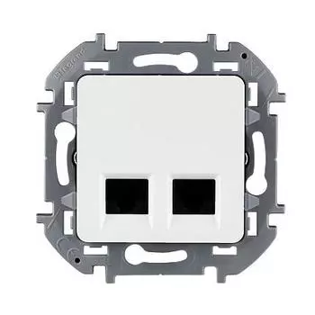 Розетка RJ-45+RJ-45 скрытый монтаж категория 5e, белый, Legrand Inspiria (673835)