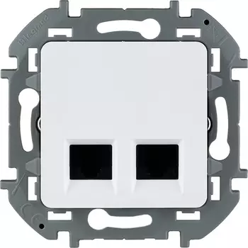 Розетка RJ-45+RJ-45 скрытый монтаж категория 6, механизм без рамки, белый, Legrand Inspiria (673840)