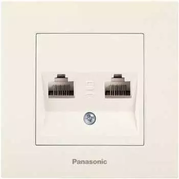 Розетка RJ-45 скрытый монтаж, механизм в сборе, бежевый, PANASONIC Karre Plus (WKTC04062BG-RU)