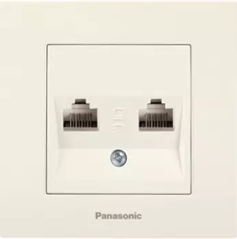 Розетка RJ-45 скрытый монтаж, механизм в сборе, бежевый, PANASONIC Karre Plus (WKTC04072BG-RU)