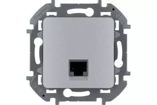 Розетка RJ-45 скрытый монтаж, IP20, алюминий, Legrand Inspiria (673832)