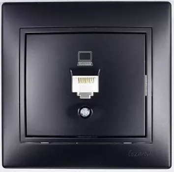 Розетка RJ-45 скрытый монтаж, IP20, черный бархат, Lezard Mira (701-4242-139)