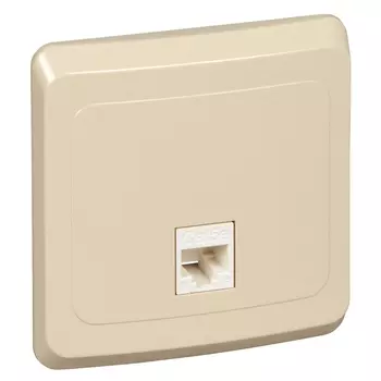 Розетка RJ-45 скрытый монтаж категория 5, механизм в сборе, кремовый, Schneider Electric Этюд (KOMC-001K)