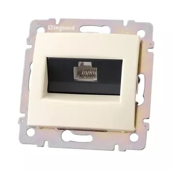 Розетка RJ-45 скрытый монтаж категория 5, механизм без рамки, слоновая кость, Legrand Valena classic (774341)