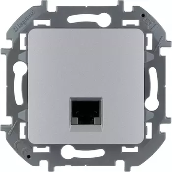 Розетка RJ-45 скрытый монтаж категория 5e, 1 модуль, алюминий, Legrand Inspiria (673827)