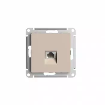 Розетка RJ-45 скрытый монтаж категория 5e, 1 модуль, бежевый, Systeme Electric AtlasDesign (ATN001283)
