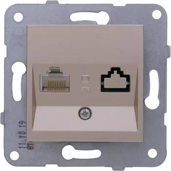 Розетка RJ-45 скрытый монтаж категория 5e, бронзовый, PANASONIC Karre Plus &amp; Arkedia Slim (WKTT04052BR-RU)