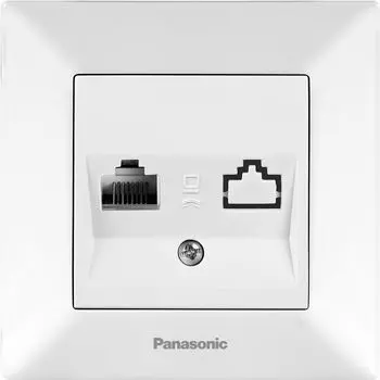 Розетка RJ-45 скрытый монтаж категория 5e, 1 модуль, механизм в сборе, белый, PANASONIC Arkedia (WMTC04042WH-RU)