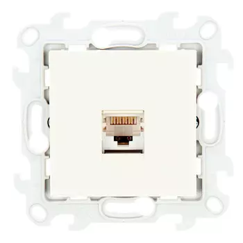 Розетка RJ-45 скрытый монтаж категория 5e, 1 модуль, слоновая кость, Simon Systimax (2410598-031)