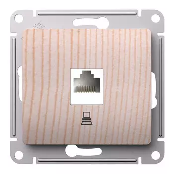 Розетка RJ-45 скрытый монтаж категория 5e, сосна, Systeme Electric GLOSSA (GSL001581K)