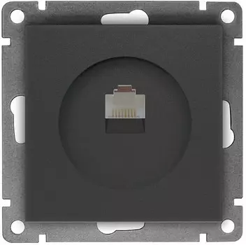 Розетка RJ-45 скрытый монтаж категория 5e, IP20, графит, Universal Афина (A0051-Gr)
