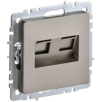 Розетка RJ-45 скрытый монтаж категория 5e, механизм без рамки, шампань, IEK BRITE РК10-2-БрШ (BR-K20-1-K37)
