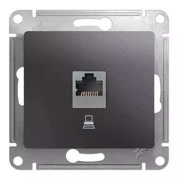 Розетка RJ-45 скрытый монтаж категория 5e, графит, Systeme Electric GLOSSA (GSL001381K)
