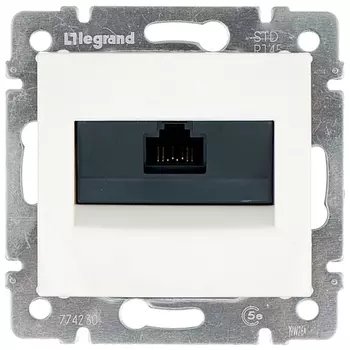 Розетка RJ-45 скрытый монтаж категория 5e, белый, Legrand Valena (774230)