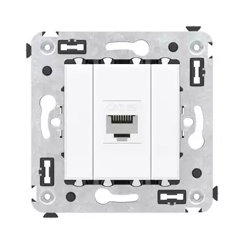 Розетка RJ-45 скрытый монтаж категория 5e, без шторки, белый, DKC Avanti (4400663)