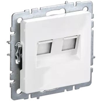 Розетка RJ-45 скрытый монтаж категория 5e, механизм без рамки, белый, IEK BRITE РК10-2-БрБ (BR-K20-1-K01)