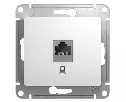 Розетка RJ-45 скрытый монтаж категория 5e, механизм без рамки, белый, Schneider Electric GLOSSA (GSL000181K)
