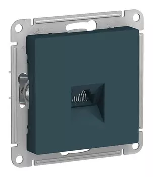 Розетка RJ-45 скрытый монтаж категория 5e, механизм без рамки, изумруд, Schneider Electric AtlasDesign (ATN000883)
