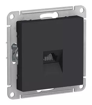 Розетка RJ-45 скрытый монтаж категория 5e, механизм без рамки, карбон, Schneider Electric AtlasDesign (ATN001083)