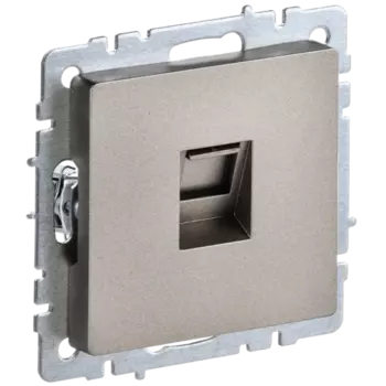 Розетка RJ-45 скрытый монтаж категория 5e, механизм без рамки, шампань, IEK BRITE РК10-БрШ (BR-K10-1-K37)