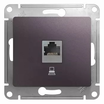 Розетка RJ-45 скрытый монтаж категория 5e, механизм без рамки, сиреневый туман, Schneider Electric GLOSSA (GSL001481K)