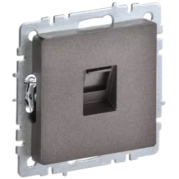 Розетка RJ-45 скрытый монтаж категория 5e, механизм в сборе, темная бронза, IEK BRITE РК10-БрТБ (BR-K10-1-K45)