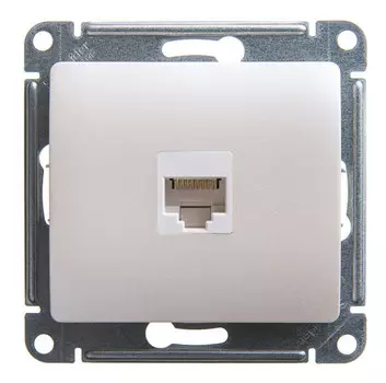 Розетка RJ-45 скрытый монтаж категория 5e, перламутр, Schneider Electric GLOSSA (GSL000681K)