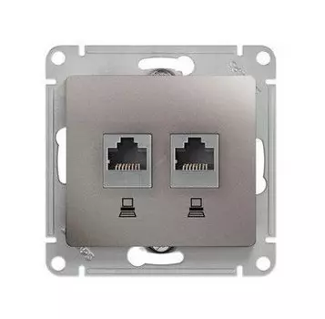 Розетка RJ-45 скрытый монтаж категория 5e, платина, Schneider Electric GLOSSA (GSL001285KK)